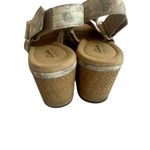 Clarks Giselle Cove Beige Floral Sandals Slingback Neutral Cork Wedges Size 11 Photo 2