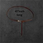 Trendy Knotted Thin Skinny Belt Classic Solid‎ Color Faux Leather One Size Brown Photo 12
