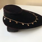 Gold Toned Necklace Set, Star Dangle And Emerald Pendant Necklaces Photo 2