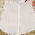 En Crême En Creme sheer sleeveless top white size medium Photo 3