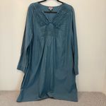 J.Jill Silk BoHo Smocked Juniper Tunic Dress size XL Blue Photo 1