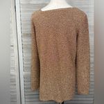 CLARA SUN WOO Bronze Metallic Long Sleeve Cutout Top Photo 1