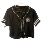 BlackCraft Craft 13 Size Medium Black Cropped Baseball Jersey‎ Photo 1