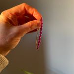 Sparkling Tennis Bracelet Pink Gemstones Gold Tone Bangle Womens Fashion Jewelry Photo 4