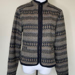 Christopher Banks Wool Tribal Blazer Sz Small Lady Jacket Black Photo 0