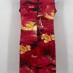 Vintage 90s Baba Mirasol Hawaiian Dress Beach Sunset Tropical 1990s Tank Dress Red Photo 1