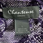 Chartreuse Intimates Large Top Purple Floral Long Sleeve Button Front Womens Photo 4