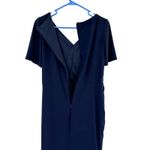 BHLDN Size US 12 Short Sleeve Maxi Dress Formal Dark Blue Navy Wedding Party Photo 2