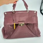 Cromia Large Leather Handbag Burgundy Made in Italy Purse Red Photo 4