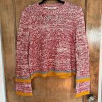 Glamorous  Super Cute Heathered Wool Blend Sweater With Teal and Yellow Trim. Photo 0