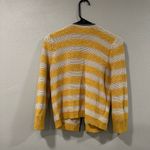 Loft  Ann Taylor Striped Mustard Oatmeal Military Style Cardigan Photo 3