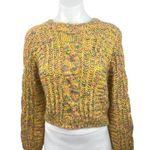 Pull & Bear  Yellow Multicolor Crew Neck Long Sleeve Pullover Sweater Top Size M Photo 0