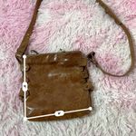 Jane‎ August Genuine Italian Leather Crossbody Bag Preppy Brown Photo 7