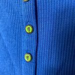 C. Wonder Women’s Blue Ribbed Henley Long Sleeve Top Size M Size M Photo 3