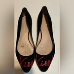 Kate Spade Black Flats with Red Kiss Embroidery size 7 Photo 1