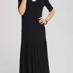 Chico's New w Tags  Travelers Boatneck Drop-Waist Maxi Dress Size Small Black Photo 1