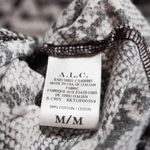 A.L.C. Kati Puff Sleeve Cotton Snake Python Animal Print Tee Shirt Blouse M Photo 3