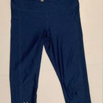 Under Armour  HeatGear Compression Legging Women Shark Blue Pull On Capri Sz M Photo 0