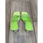 Charles and Keith  Mules Women 37 Green Strappy Transparent Heel Trendy Chic Sandal Photo 2