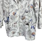 Gap Love by  White Button Up Top w/ Butterfly Floral Print M Photo 3