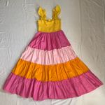 Crown & Ivy  Yellow, Pink, and Orange Tiered Dress with Ruffles Size XS Photo 3
