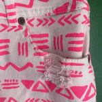 Dollhouse  Hot Pink White Distressed Jean Shorts Size‎ 12 EUC! Photo 1