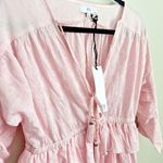 Nordstrom  NSR Dress Womens Size Large Pink Kenny Satin Jacquard Ruffle Tassel Photo 3