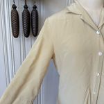 Vintage Buttercream Silk Button Down Blouse Yellow Size 8 Photo 1