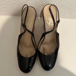 YSL Yves Saint Laurent Black Patent Leather Slingback Cork Wedge Platform EU 40 Photo 2