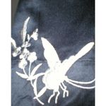 Natori NWT New Designer  Wrap Robe Womens S Silky Satin Flowers White Black Short Photo 9