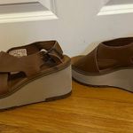 Timberland NEW BROWN LEATHER COMFORT WEDGE PLATFORM SANDALS SIZE 7 Photo 9