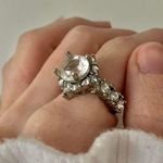 Huge Statement Round Cut Edwardian Ring “Cymbeline” Crystal Clear Silver Cocktail Jewelry Photo 2