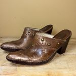 Frye  women's brown‎ leather stud trim western mule clog shoes size 7.5 Y2K Photo 1