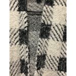 August Silk Women's Black and White Fuzzy Plaid Open Front Cardigan size L Photo 1