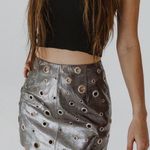 Understated Leather space cowgirl mini skirt in gunmetal, size S Photo 1