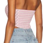 Free People  Gingham Tube Top Leilani Pink Medium Photo 1