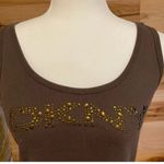 DKNY  Jeans Women's Brown Rhinestone Embellished Tank Top Size L Photo 7