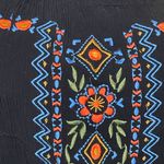 Eyeshadow Cropped Embroidered Top With Elastic Waist Black Orange Blue Medium Photo 1
