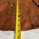 Sag Harbor  Brown Floral Button front shirt jacket 1X faux suede eyelet plus fall Photo 10