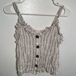 Altar'd State Altar’d State Button Down Tank Top Ruffles White Black Photo 1