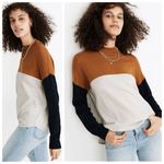 Madewell  Ashbury Colorblock Sweater Women’s Small Mock Neck Wool Blend Pullover Photo 1