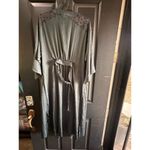 Soma  Women's Green Satin Lace Long Robe Size S/M Photo 9