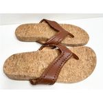 Jack Rogers  Brown Cork Leather Thong Sandals Casual Summer Shoes Size 5 Photo 2