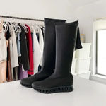 Clergerie Paris Modena Leather Over The Knee Flatform Boots Size FR 37 NIB Photo 4