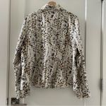 BEREK jacket blazer animal print beads faux suede drawstring collar zip up L Silver Size L Photo 1