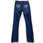 Cello Bootcut Western Jeans Juniors Size 5 / 26” Med-Dark Wash Distressed Photo 2