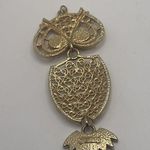 Sarah Coventry Gold Tone Owl Bird Articulated Pendant Charm Black Eyes Photo 10