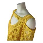 Boutique Beautiful Yellow Crocheted high low cold shoulder key hole dress size large Photo 7