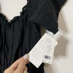 Anthropologie NEW! Joie alverna eyelet off shoulder 100% linen black jumpsuit L Photo 4