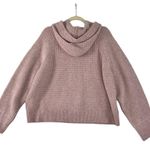 Abercrombie & Fitch Lounge Waffle Sweater Hoodie Women L Pink Wool Blend Cozy Photo 2